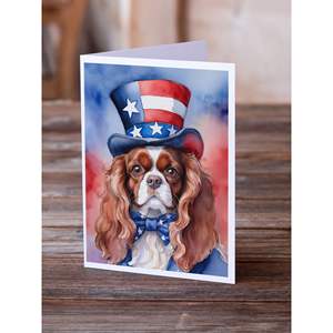 สแปเนียลทหารม้ารักชาติอเมริกันแปลกๆขนาด5x7 A7เปล่าโน๊ตการ์ดแพ็ค8ซองสำหรับทักทาย - Product Image 2