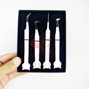 Nouvelle arrivée Premium qualité femmes chat Design Volume cils pince à épiler fait à la main professionnel en acier inoxydable cils pointus - Product Image 1