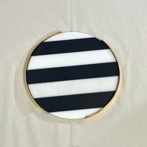 Bandeja de servicio de mármol redonda dorada de lujo para decoración del hogar - Product Image 3