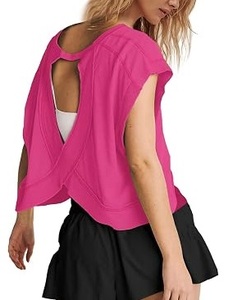 Blusas sin mangas holgadas de talla grande con hombros descubiertos, estilo crop, lisas, para exteriores, servicio OEM, venta al por mayor, personalizadas, sin espalda - Product Image 4