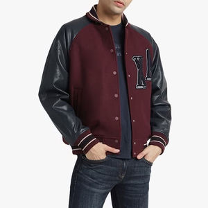 Custom Men Premium Wool Body Leather Sleeve Varsity <b>Jacket</b> Wholesale High Quality Chenille Patch Embroidered <b>Letterman</b> <b>Jackets</b> - Product Image 2