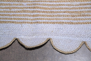 Neutral Scalloped Farmhouse <b>Jute</b> <b>Rug</b> Handwoven Natural Area Carpet Eco Friendly Boho Entryway Bedroom Living Room Floor Decor - Product Image 5