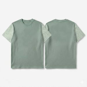 T-shirt homme en coton épais, manches courtes, coupe ample, basique, couleur unie, style streetwear. - Product Image 2