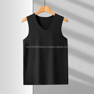เสื้อกล้ามออกกำลังกายผู้ชายคุณภาพสูง แบบถัก ไซส์ใหญ่ ทรงเข้ารูปเว้าอก  สำหรับฟิตเนสและเพาะกาย  แบบสั่งทำได้ - Product Image 3