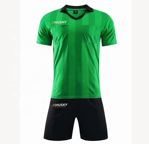Ensemble de maillots d'arbitre unisexe personnalisés avec poches, short noir, polyester respirant, uniforme imprimé en sérigraphie pour adultes - Product Image 6