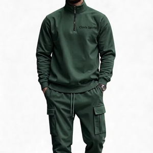 Custom Men Tracksuit <b>Set</b> Heavyweight Cotton Fleece High Quality Winter Sports Wear <b>Embroidery</b> Logo Two Piece <b>Set</b> Manufacturer - Product Image 1