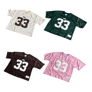 เสื้อฟุตบอลอเมริกัน เบอร์ 33 คอวี แขนสั้น ใส่ได้ทั้งชายและหญิง ระบายอากาศได้ดี โพลีเอสเตอร์ ทรงปกติ ใส่ได้ทุกฤดู พิมพ์หมายเลขทีม - Product Image 1