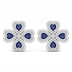 Boucles d'oreilles classiques en or blanc 14 carats plaqué rhodium, diamants de laboratoire taille octogonale, style hip-hop, cadeau de mariage pour femme, bijoux - Product Image 5