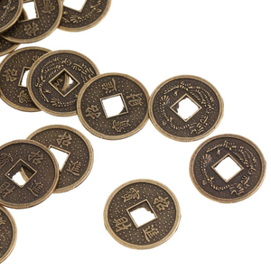 Monedas de Latón para Pooja, Monedas Religiosas Hindúes Tradicionales para el Culto, Rituales del Templo, Decoración del Festival Diwali, Oración - Product Image 3