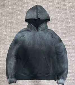 Sudadera con Capucha Oversize Acolchada de Algodón Grueso con Efecto Vintage, Estilo Urbano, con Logotipo Personalizado para Unisex al por Mayor - Product Image 1