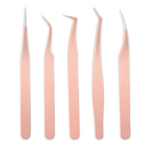 Kit de 5 pinces à épiler pour extensions de cils en acier inoxydable - Product Image 2