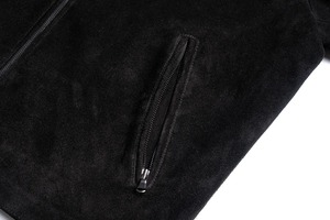 Men's <b>Black</b> <b>Suede</b> Bomber <b>Jacket</b> Casual Turn-down Collar Zipper Closure Regular Fit Autumn Wear - Product Image 6