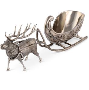 Seau à glace décoratif en métal en forme de traîneau de rennes argenté unique 2026 pour vin et champagne, idéal pour bar, fête, décoration festive, porte-vin - Product Image 3