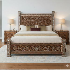 Los intrincados tallados reales y el gran toldo definen esta obra maestra de madera de teca de lujo. Ahora disponible a precios de mayorista. - Product Image 6