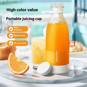 เครื่องปั่นแบบพกพา แก้วน้ำผลไม้ ขวดแก้ว 0.5 ลิตร ป้องกันการรั่วซึม ใช้แบตเตอรี่ สำหรับทำสมูทตี้ ใช้ในครัวเรือน - Product Image 1