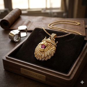 Pendentifs et breloques de joaillerie fine en argent 925 pour hommes, style Hip Hop, personnalisés, motif tête de lion glacée avec couronne, plaqué or, Moissanite VVS, pour soirée - Product Image 6