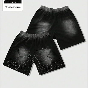 Pantalones Cortos Estampados con Efecto Ácido para Hombre, Estilo Urbano con Tipografía Moderna, Algodón Suave al Tacto, Ideales para Gimnasio y Entrenamiento, Colección 2026 - Product Image 5
