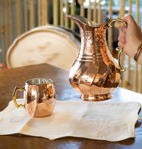 Carafe en cuivre avec poignée en laiton, qualité supérieure, pichet en cuivre pur pour hôtels et restaurants, vaisselle, eau, métal durable - Product Image 5