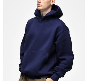 Sweat-shirt à capuche oversize pour homme, couleur unie, en molleton de coton, coupe décontractée, style streetwear d'automne - Product Image 3