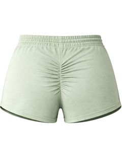 กางเกงขาสั้นผู้หญิงสีพีชเอวยางยืดพร้อมเชือกผูกเอว สวมใส่สบาย เหมาะสำหรับออกกำลังกาย ใส่ลำลองในฤดูร้อน หรือใส่ในชีวิตประจำวัน - Product Image 2