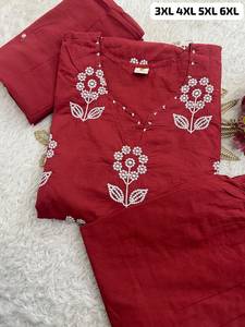 Women's Traditional Cotton Embroidered Party & Casual <b>Kurta</b> Pant Set with Hand Work Top and Pant Dupatta Quick Dry - Product Image 3
