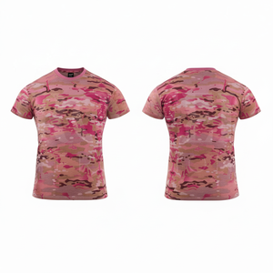 Camiseta Casual de Verano, de Algodón y Poliéster, Manga Corta, Camuflaje, Estampado por Sublimación, Cuello Redondo, Transpirable, de Secado Rápido - Product Image 5