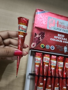 Hibba Luxury Super Fast <b>Red</b> Special Colour Cone Instant Liquid Mehndi Long Lasting Bridal Henna Temporary Body Art Customized - Product Image 2