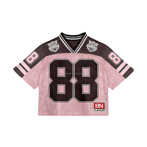 INDEX SPORTSWEAR Men's Pink <b>Mesh</b> Football Jersey Number 88 V-Neck <b>Short</b> Sleeve Breathable Sublimated Print Team Apparel - Product Image 1