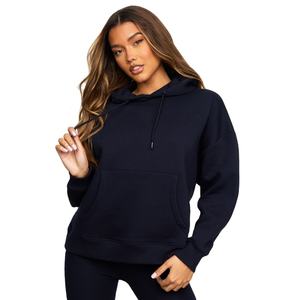 Hoodie court pour femme, personnalisé, brodé et imprimé, coupe ample, 400 g/m², épais, effet vieilli, délavé à l'acide, zippé, doublé satin - Product Image 3