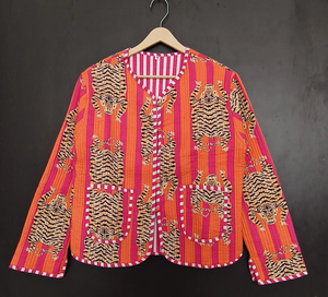 Nouvelle Veste Écologique Matelassée en Coton Tricoté Imprimé Floqué 2026, Style Bohème Ethnique, Motif Léopard Respirant, Cadeau Idéal pour Femme - Product Image 3