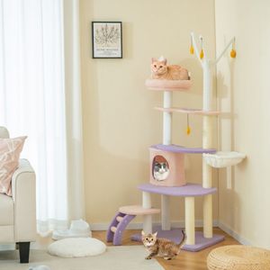 Multi-Level <b>Cat</b> <b>Tower</b> with Sisal Covered <b>Scratching</b> Posts Premium <b>Cat</b> Trees & Scratcher - Product Image 1