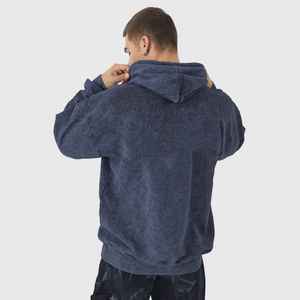 Custom Fleece Plain Dyed 100% Cotton Quick Dry Breathable Pocket Regular Fit Pullover Hoodie High Quality Vintage Men's - Product Image 2