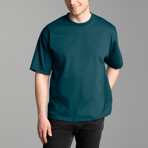 T-shirt à manches courtes pour homme personnalisable, grandes tailles, 100% coton tricoté, col rond, séchage rapide, écologique, 220g - Product Image 4