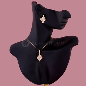 Pendentif et boucles d'oreilles en diamant cultivé Princess Lab en or massif 10K 14K 18K Cadeau d'anniversaire de mariage pour elle - Product Image 2
