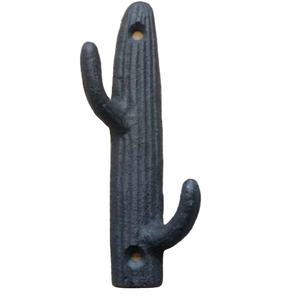 Venta caliente Eco-Friendly Beads Art Black Cactus Hierro fundido Hecho a mano Ganchos para abrigos de pared para ropa para uso en el hogar o la oficina - Product Image 1