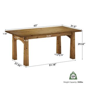 Solid Wood Administrative/<b>Computer</b> Study <b>Desk</b> Versatile Design for Dining Table Use - Product Image 6
