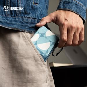 Porte-cartes RFID en aluminium TILONSTAR TVC213 à chargement par le haut, extensible et élastique, avec poche pop-up - Product Image 6