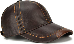 Casquette de baseball en cuir marron unisexe, ajustable, style décontracté, à porter en toutes saisons - Product Image 5