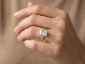 2.50 Ct Radiant Cut Lab Grown <b>Diamond</b> Solitaire Engagement <b>Ring</b> IGI Certified Solid 14K Yellow Gold Lotus Petal Four Anniversary - Product Image 6