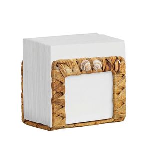 Scalloped Woven Square Napkin Holder Handmade <b>Paper</b> Rope Water Hyacinth Tissue Box Cover Farmhouse <b>Kitchen</b> Dining Decor - Product Image 2