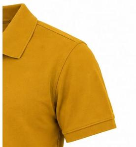 เสื้อเชิ้ตแขนสั้นสีมัสตาร์ดสำหรับผู้ชาย สีพื้นเรียบง่าย ดีไซน์กระดุม ทรงปกติ ผ้าถักอ๊อกซ์ฟอร์ด โลโก้ด้านหน้า ระบายอากาศได้ดี - Product Image 5