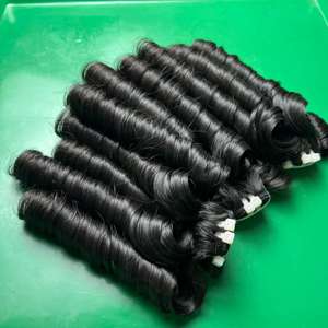Meilleur Prix 13x4 Full Lace Frontal Bounce Curl Cheveux Humains Bruts Vietnamiens Non Traités Couleur Noir Naturel Boucles Rebondissantes - Product Image 3