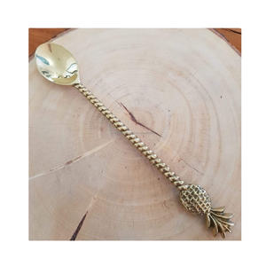 ช้อนซุปทองเหลืองดีไซน์รูปสับปะรดด้ามจับยาวทำจากทองเหลืองกระจกทำจากทองเหลือง - Product Image 1