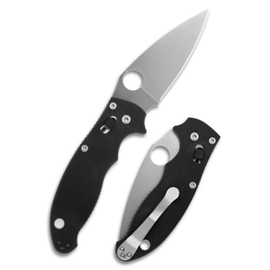 Couteaux pliants noirs avec lame à tranchant argenté, trou d'ouverture au pouce, mécanisme de verrouillage coulissant et clip de poche en métal - Product Image 2