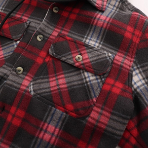 Latest Design Men's Flannel Double Layer Hoodie Top Selling Zip Up Pocket Style Long Cotton Flannel Hoodies - Product Image 4