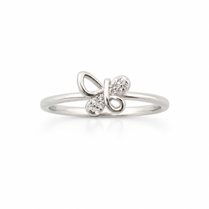 Anillo de Plata de Ley 925 con Nudo de Mariposa para Mujer, con Circonita Cúbica, Minimalista, Elegante, Acabado Pulido, para Uso Diario, Boda - Product Image 1