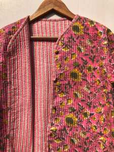 Chaqueta Acolchada de Algodón 100% con Diseño de Rayas en Patchwork, Unisex, Hecha a Mano, Cosida a Mano, Ecológica, Transpirable, de Secado Rápido, para Todas las Temporadas - Product Image 4