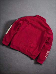 <b>Men's</b> Corduroy Zip Up Varsity <b>Jacket</b> Streetwear Trendy Graphic <b>Long</b> Sleeve Baseball Bomber <b>Jackets</b> Outwear - Product Image 2