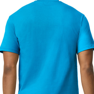 เสื้อยืดผู้ชายไซส์กลาง สีแซฟไฟร์ ผ้าฝ้ายพรีเมียม คอกลม แขนสั้น สวมใส่สบาย เหมาะสำหรับทุกวัน ชุดลำลอง ชุดออกกำลังกาย - Product Image 6