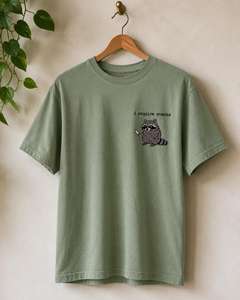 เสื้อยืดสีเขียว ยูนิเซ็กส์ คอกลม แขนสั้น ทรงหลวม สไตล์ลำลอง ปักลายตัวอักษร ใส่ได้ทุกฤดู - Product Image 1